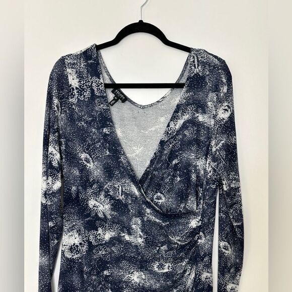 Escada Sport Blue Faux Wrap Midi Dress Blue Print Size 42 - Picture 4 of 11
